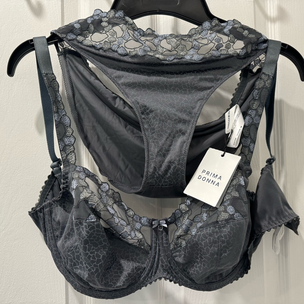 PRIMA DONNA SET: panties size (EU 42) (UK L) (USA M)    bra size FR95E (USA36DD)